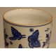Pot à pinceau bleu blanc décor Papillons