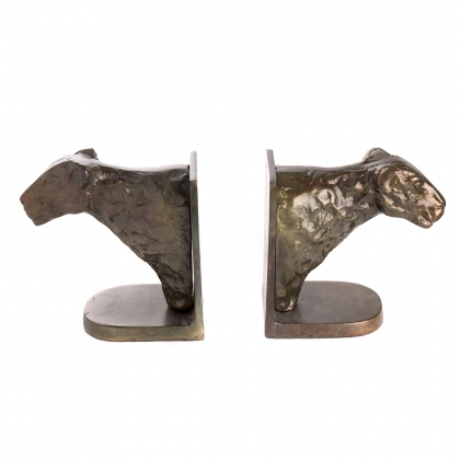 Serre-livres Tigre en aluminium coloris bronze
