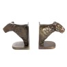 Bronze-coloured aluminium tiger-shaped bookends