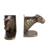 Bronze-coloured aluminium tiger-shaped bookends
