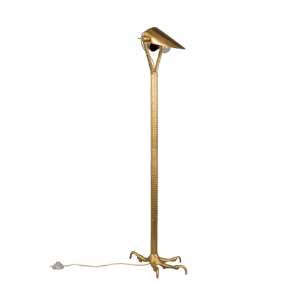 Lampe sur pied Falcon en aluminium doré