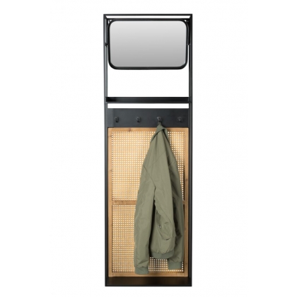 Porte-manteaux Langres avec miroir et cannage