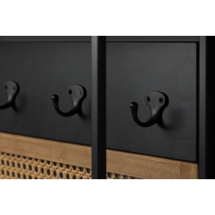 Langres coat rack with mirror and cane work