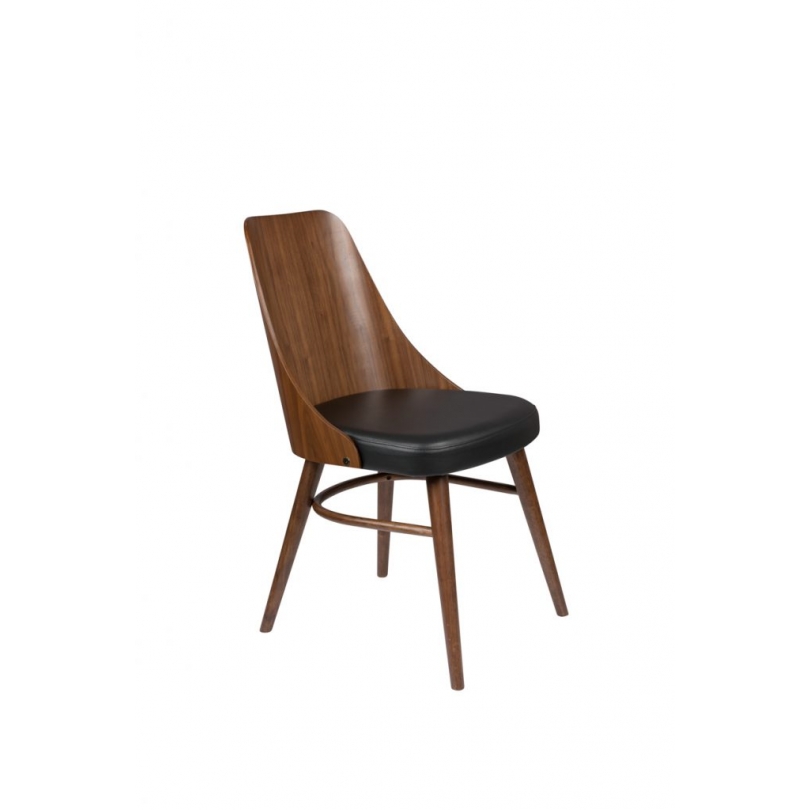 Chair Chaya walnut and leatherette black