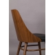 Chaise Chaya en noyer et similicuir noir