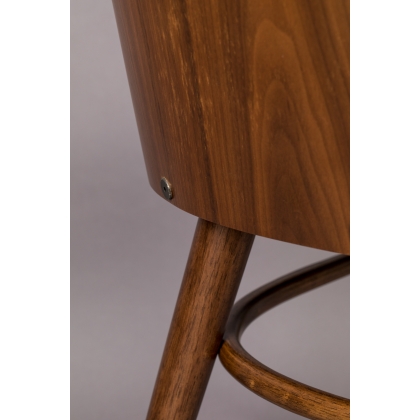 Chaise Chaya en noyer et similicuir noir