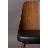 Chaise Chaya en noyer et similicuir noir