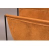 Metal and brown leather newspaper holder