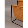 Metal and brown leather newspaper holder