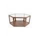 Table basse Sita en noyer et verre