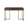 Class console table in gold-coloured metal and acacia