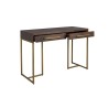 Class console table in gold-coloured metal and acacia