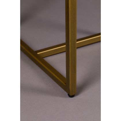 Class console table in gold-coloured metal and acacia
