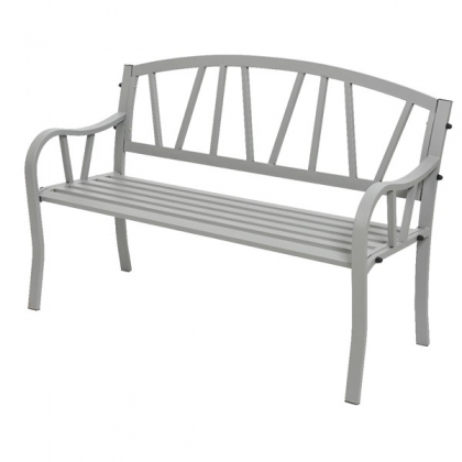 Garden bench Odense in aluminum light grey
