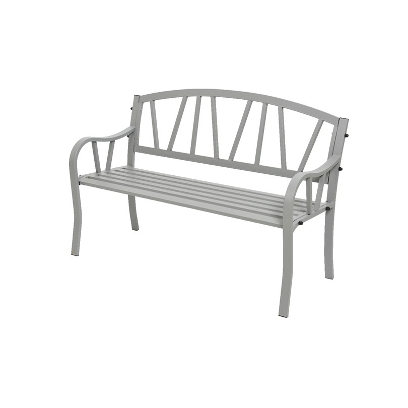 Garden bench Odense in aluminum light grey