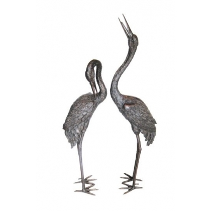 Pair of cranes bronze