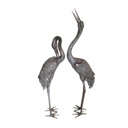 Paire de grues en bronze