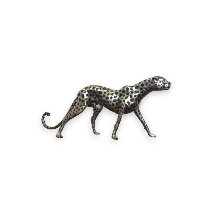 Large silver cheetah in bronze