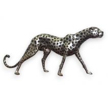 Guépard argenté en bronze, grand