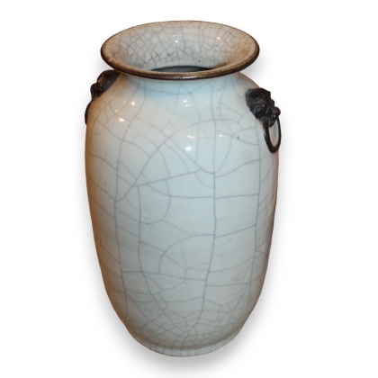 Vase Celadon craquelé (Réparé)