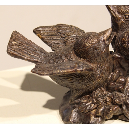 Bronze \"2 Oiseaux\" sur socle