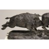 Groupe \"3 sangliers en course\" en bronze