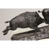 Groupe \"3 sangliers en course\" en bronze