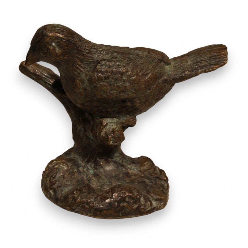 Oiseau sur une branche en bronze