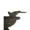 Low bird bath in brown cast iron