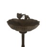 Bain d'oiseaux en forme de coquillage en fonte