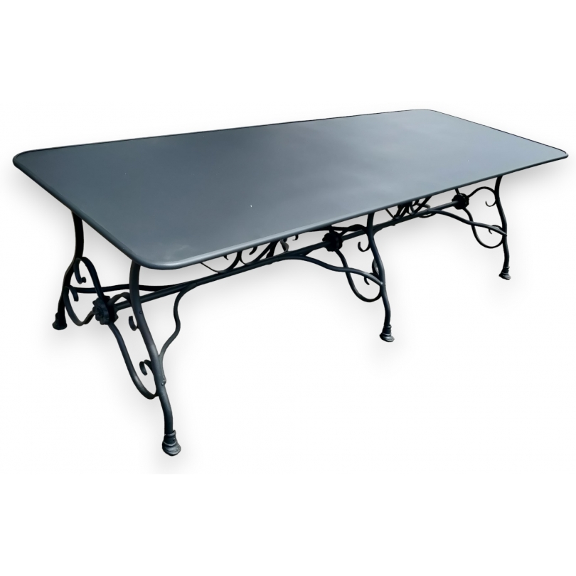 Table modèle Arras en fer forgé anthracite mat