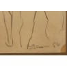 Dessin "Marché de poissons" signé DERAIN 54