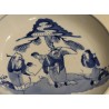 Assiette en porcelaine décor Sages bleu blanc