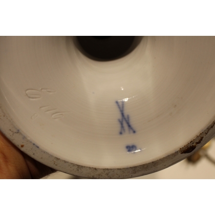 Paire de vases Meissen bleu cobalt aux serpents