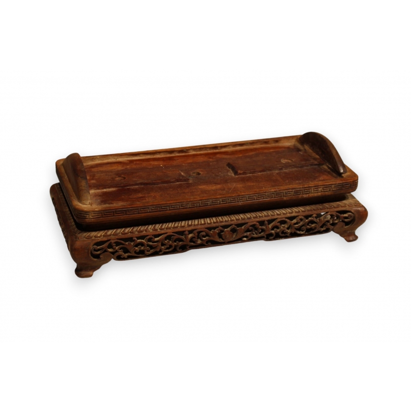 Socle chinois rectangulaire en bois