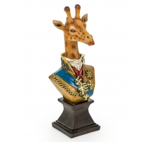 Buste de girafe en uniforme en résine