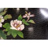 Vase cloisonné décor de vases sur fond noir