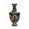 Vase cloisonné décor de dragons sur fond noir