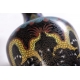 Vase cloisonné décor de dragons sur fond noir