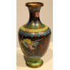 Vase cloisonné décor de dragons sur fond noir
