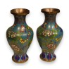 Pair of cloisonné vases with a floral design