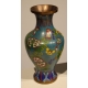 Paire de vases cloisonné décor de fleurs