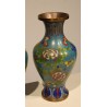 Pair of cloisonné vases with a floral design