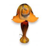 Lampe Orange en verre de BIOT signée SABA