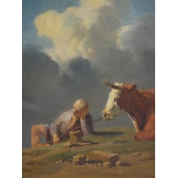 Paintings | Painting entitled ‘Vacher’. Moinat SA  – Antiques and home décor