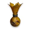 Vase en verre jaune et bleu signé LUZORO 2002