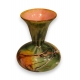 Vase en verre rose et vert signé LUZORO 2004