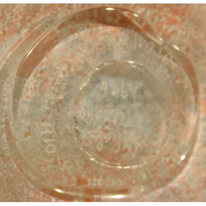 Pink and blue glass vase, signed LUZORO 1994