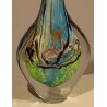 Blue and green glass vase, signed LUZORO 2002