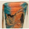 Vase en verre bleu et rose signé LUZORO 97